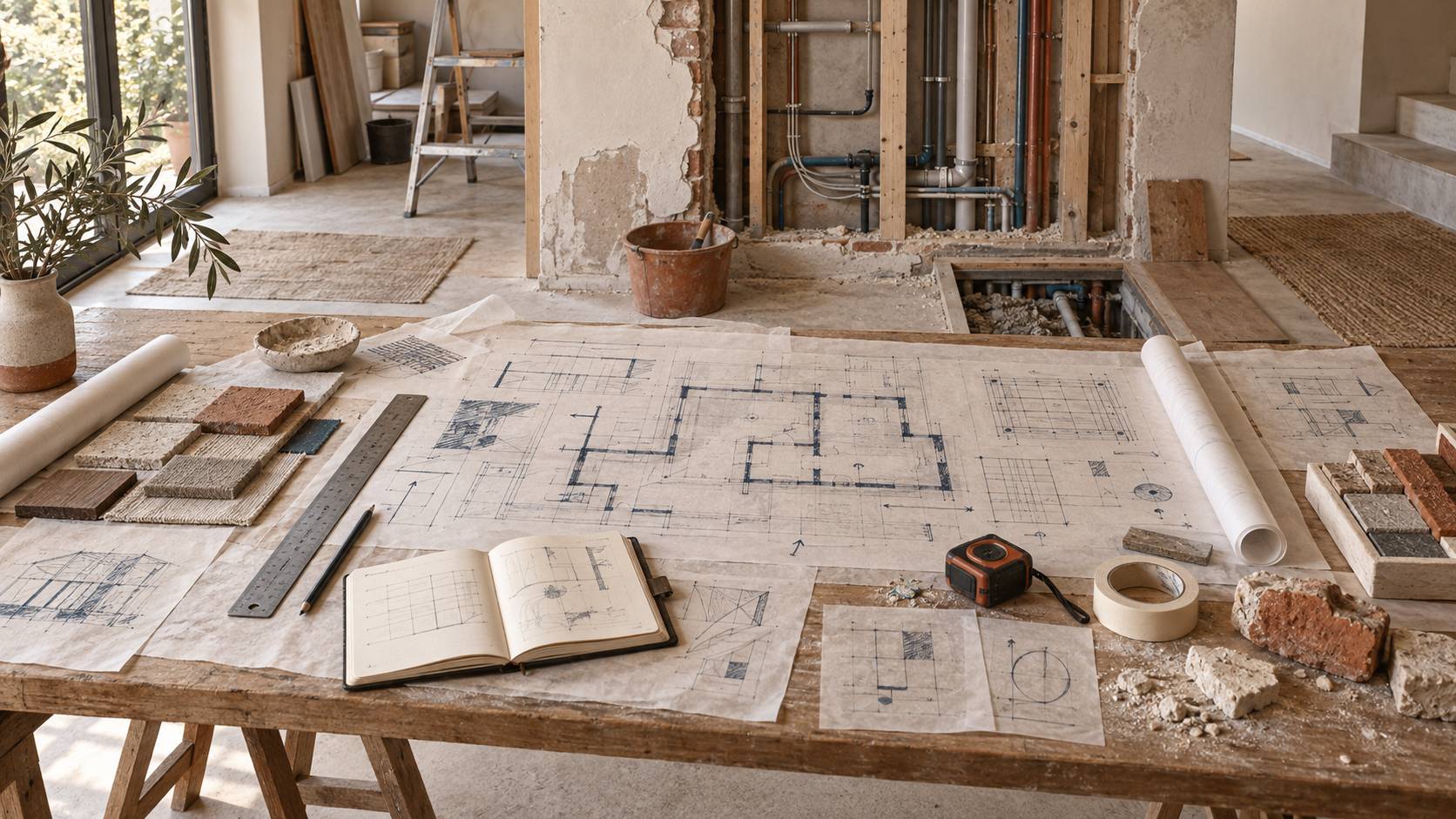 Illustration éditoriale du sujet : Diagnostic avant travaux : ce qu'il faut vérifier en premier